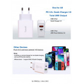 TANCELL Çift Çıkışlı Hızlı Şarj Cihazı Type C & Usb C (20w Pd + Qc 3.0) Şarj Adaptörü Güç Kaynağı - 5