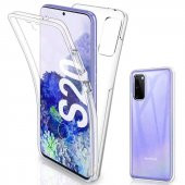 Galaxy S20 Kılıf  360 Tam Koruma Şeffaf Silikon - 1