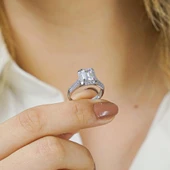 Pırlanta Model Baget Taşlı 925 Ayar Gümüş Yüzük thumbnail 2