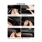 Araba Nikelaj Çıta Krom Şerit, Torpido, Kapı Içi Kaplama Trim Kaplama, Kırmızı/Lacivert - 5