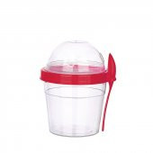 Hazneli Kaşıklı Yoğurt ve Mama Saklama Kabı 500 ml - 1