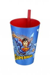 Süperman Pipetli Bardak 400 Ml. - 1