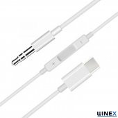 Winex Type-C to 3.5mm Aux Ses Kontrollü Dönüştürücü Adaptör - 3
