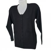 Siyah Renk Uzun Kollu Yuvarlak Yaka Kadın Triko Hırka - 7