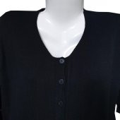 Siyah Renk Uzun Kollu Yuvarlak Yaka Kadın Triko Hırka - 9