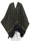 Siyah Ve Hardal Renk Çizgili Panço - 9