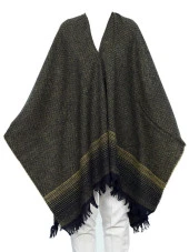 Siyah Ve Hardal Renk Çizgili Panço - 7