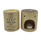 Relax And Enjoy Vanillla Seramik Buhurdanlık ve Wax Mum - 1