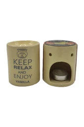 Relax And Enjoy Vanillla Seramik Buhurdanlık ve Wax Mum - 3