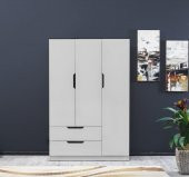 İpek Mobilya Fulya 3 Kapaklı 2 Çekmeceli Dolap Genişlik 90 CM ( BEYAZ ) - 2