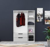 İpek Mobilya Fulya 3 Kapaklı 2 Çekmeceli Dolap Genişlik 90 CM ( BEYAZ ) - 3
