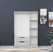 İpek Mobilya Fulya 3 Kapaklı 2 Çekmeceli Dolap Genişlik 90 CM ( BEYAZ ) - 4
