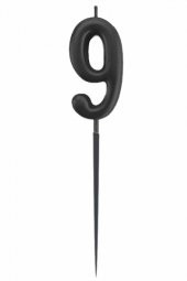 9 Rakam Siyah Çubuk Mum 14 cm - 2
