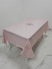 Finezza İrem Pudra Nakışlı Keten Kumaş Pudra Masa Örtüsü 160x220 Cm - 993 - 2