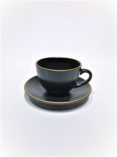 Çay Nescafe takımı 12 Parça Mat Siyah El Dekor - 3