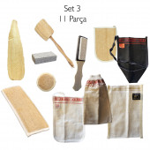 Banyo Kese Seti 11 Parça No3 Tellak Kese Kabak Lifi Kesesi Hamam Banyo Bakım Seti - 1