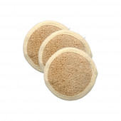 3 Adet Kabak Lifi Kabak Kesesi Peeling Yüz Kesesi Küçük Yuvarlak Model Banyo Kese - 1