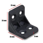 Mobilya Dolap Köşe Bağlantı Sabitleme L Gönye 25x25x25 mm Siyah (10 ADET) - 2