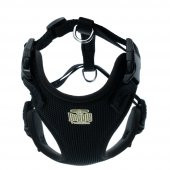 Doggie Havalı Dokuma Köpek Göğüs Tasması XS 1.5x35-45cm Siyah - 2