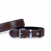 Doggie Deri Kemik Desenli Boyun Tasması L 3.5x52-60cm Kahverengi - 1