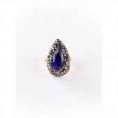 Doğal Taş Safir Yüzük Ayarlı - 1