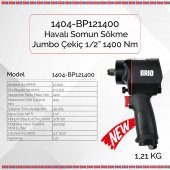 Brio Havalı Somun Sökme 1/2 1400 Nm Jumbo Çekiç 1,21 Kg - 2