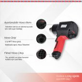Brio Havalı Somun Sökme 3/4'' 1950 Nm Çift Çekiç 2,21 Kg - 4
