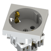 MODÜLER 45x45 mm ŞEBEKE PRİZ (45°) BEYAZ) 2006 - 1