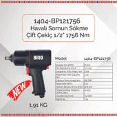 Brio Havalı Somun Sökme 1/2 1756 Nm Çift Çekiç 1,91 Kg - 2
