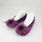 Kirpi Taşlı Ev Babeti Ve Patik Mor renk - 10