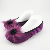 Kirpi Taşlı Ev Babeti Ve Patik Mor renk - 3