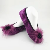 Kirpi Taşlı Ev Babeti Ve Patik Mor renk - 6