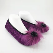 Kirpi Taşlı Ev Babeti Ve Patik Mor renk - 7