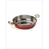 Gerçek El İşi Dövme Kalaylı Bakır Yumurta Krep Kızartma Süt Isıtma Kaynatma Sahanı Sahan Tava Tavası - 1