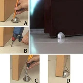 Yarımay Kapı Stoperi Tamponu Vidalı Metal Kapı Stopu Durdurucu Tutucu Gold Altın thumbnail 5