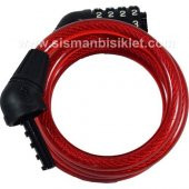 ZHONGLI - KIRMIZI HALAT KİLİT DOLAMALI 4 ŞİFRE 12x100cm BRAKETLİ - 2
