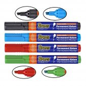 Markör Permanent Kalem Siyah Mavi Kırmızı Yeşil 4 lü 1 Paket Brons Koli Çuval Kalemi - 1