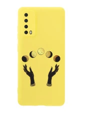 Huawei Psmart 2021 Ay Evreleri Desenli Premium Silikonlu Telefon Kılıfı - 2