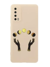 Huawei Psmart 2021 Ay Evreleri Desenli Premium Silikonlu Telefon Kılıfı - 3