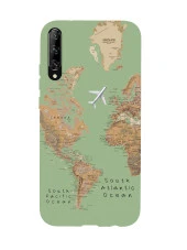 Huawei Psmart Pro Harita Desenli Premium Silikonlu Telefon Kılıfı - 4