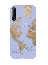 Huawei Psmart Pro Harita Desenli Premium Silikonlu Telefon Kılıfı - 5