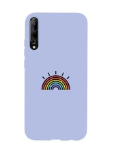 Huawei Psmart Pro Gökkuşağı Desenli Premium Silikonlu Telefon Kılıfı - 3