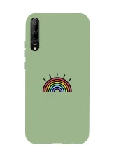 Huawei Psmart Pro Gökkuşağı Desenli Premium Silikonlu Telefon Kılıfı - 5