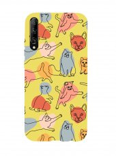 Huawei Psmart Pro Sevimli Kedi Figürleri Premium Silikonlu Telefon Kılıfı - 2