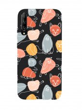 Huawei Psmart Pro Sevimli Kedi Figürleri Premium Silikonlu Telefon Kılıfı - 3