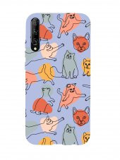 Huawei Psmart Pro Sevimli Kedi Figürleri Premium Silikonlu Telefon Kılıfı - 4