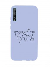 Huawei Psmart S Dünya Harita Rota Desenli Premium Silikonlu Telefon Kılıfı - 2