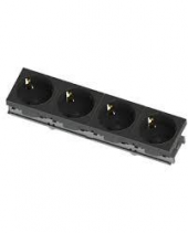 MODÜLER 45x45 mm 4LÜ ŞEBEKE PRİZ (45°) (SİYAH) 2006-4-S - 1
