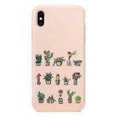 Kaktüs Bahçesi Tasarımlı iPhone XS Max Telefon Kılıfı - 5