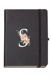 Gül Desenli S Harfli Termo Deri Not Defteri - 1